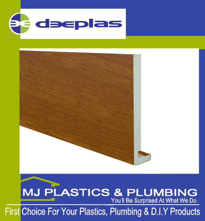 Deeplas 225 x 16mm Square Edge Maxi Fascia Board - Golden Oak